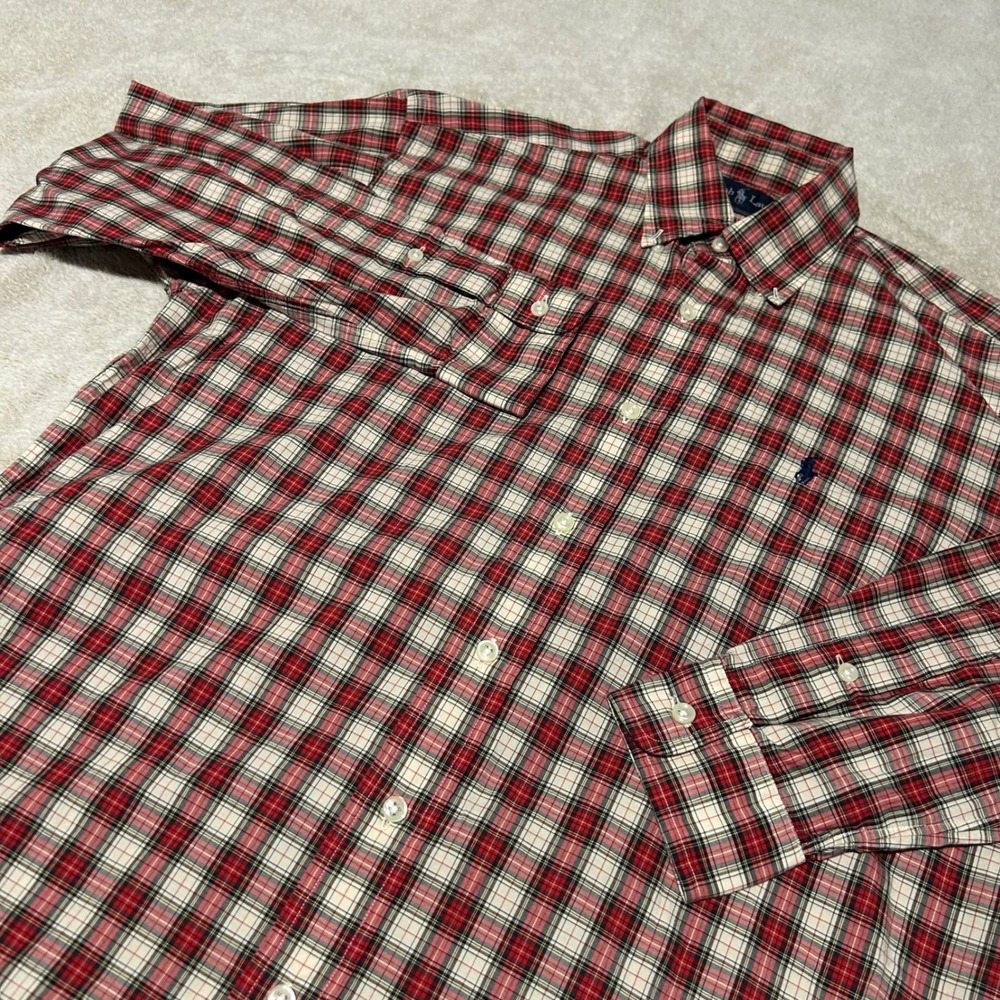 NWOT Ralph Lauren Blake Button Down Mens S Red Plaid Long Sleeve Cotton Shirt